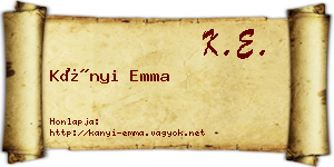 Kányi Emma névjegykártya